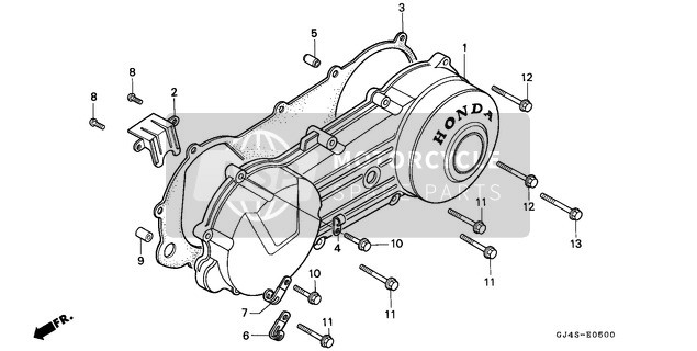 Honda SH75D 1995 Left Carter Cover voor een 1995 Honda SH75D